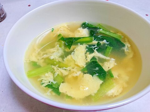 小松菜と卵の簡単スープ